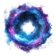 Wall Mural - Cosmic portal, nebula ring, vibrant galaxy swirl, abstract space.