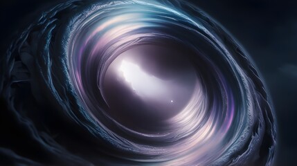 Wall Mural - A swirling vortex of light and shadow creates a sense of motion and depth, drawing the viewer into its mysterious core., with a striking contrast between dark outer layers and a luminous center