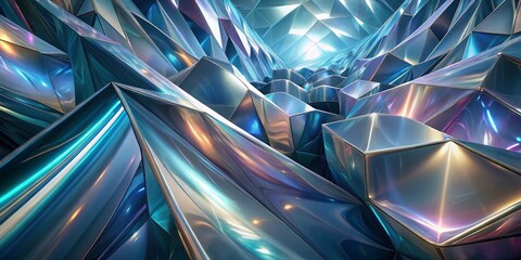 Wall Mural - abstract iridescent crystal background