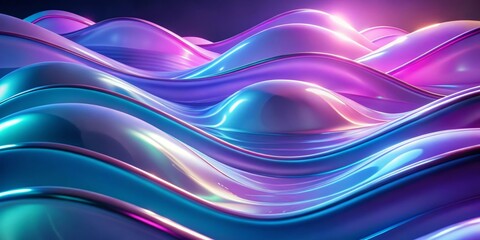 Wall Mural - abstract waves, iridescent background, wallpaper design