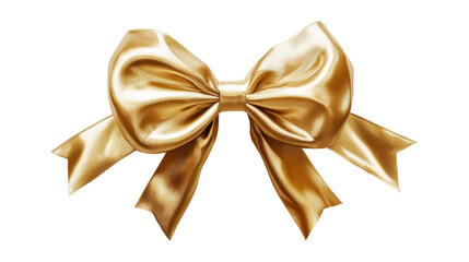 Wall Mural - golden bow isolated on transparent background representing celebration and festivity