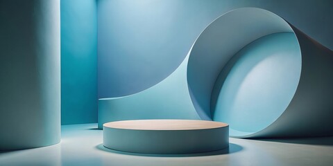 Wall Mural - abstract blue cylindrical background