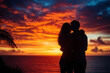 © Zulkifle - A family hugging tightly, silhouettes against a vibrant sunset. A powerful image of family unity and love.
