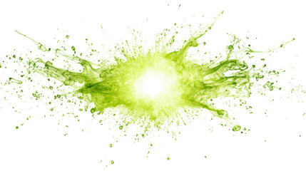 Wall Mural - Bright green liquid splashing with transparent background