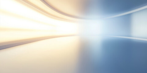 Wall Mural - futuristic abstract motion blur with blue color, glow warm light ray in perspective view. soft smoot