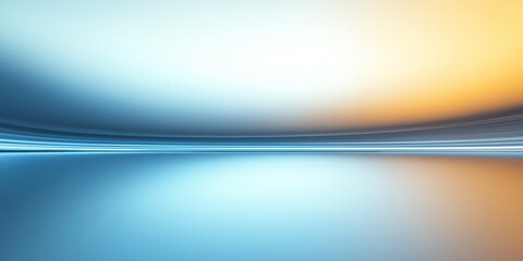 Wall Mural - futuristic abstract motion blur with blue color, glow warm light ray in perspective view. soft smoot