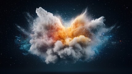 Wall Mural - a colorful cloud in the sky with a blue and orange swirl