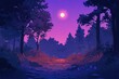 © RizArt - Moonlit Forest Path A Serene Nighttime Scene