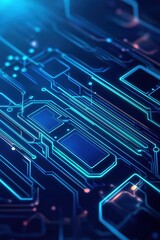Wall Mural - a blue and green image of a circuit board with many small squares
