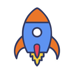 Wall Mural - classic cartoon rocket launch illustration