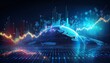 © Rahmat  - digital world map. Global trading financial business stock market chart and technology trade exchange finance.