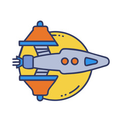 Wall Mural - futuristic spaceship traveling through space illustration