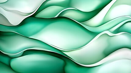 Poster - abstract green fluid waves background - fluid art