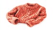 © Osc AI - Cozy orange knitted sweater with intricate cable patterns, white isolate background.
