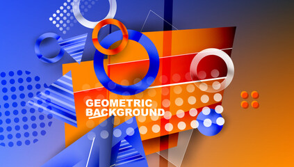 Poster - Creative triangles and circles composition