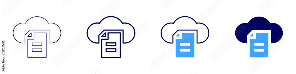 Cloud file icon in 4 different styles. Thin Line, Line, Bold, and Bold ...