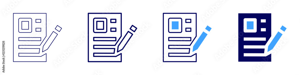 PDF form filler icon in 4 different styles. Thin Line, Line, Bold, and ...