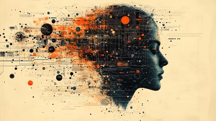 Wall Mural - futuristic ai icons and nodes, showcasing machine learning, deep learning, and artificial neural net