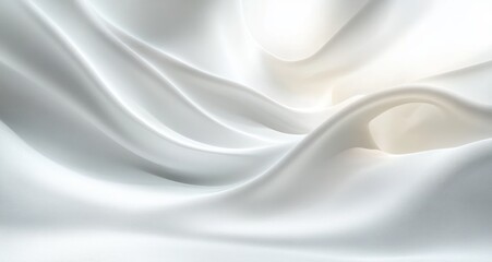 Poster - Minimalist Abstract White Composition with Soft Curves and Gentle Light