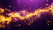 © KamStudio - Minimalistic network of glowing yellow nodes forming abstract geometric shapes on a dark purple background, a futuristic and crisp high-tech digital composition.