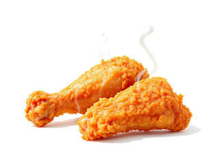 fried chicken leg piece on white background