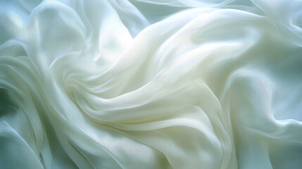 Wall Mural - Soft White Fabric Drapery with Smooth Flowing Textures and Patterns