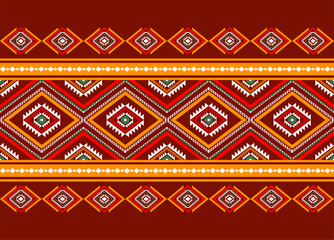 Wall Mural - Geometric ethnic oriental seamless pattern traditional Design for background,carpet,wallpaper.clothing,wrapping,Batik fabric,Vector illustration.embroidery style - Sadu, sadou, sadow or sado