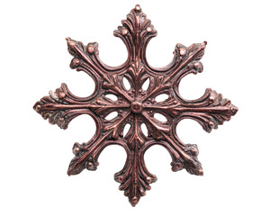 Intricate six pointed snowflake design with fine details, showcasing vintage aesthetic. Perfect for winter themed decor or holiday crafts