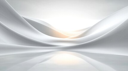 Wall Mural - abstract futuristic landscape smooth curves high key lighting modernism