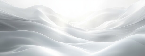 Wall Mural - Serene Abstract White Flowing Shapes Minimalist Design Background