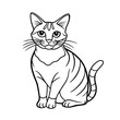 © kamrunnaher - cartoon cat line art vector