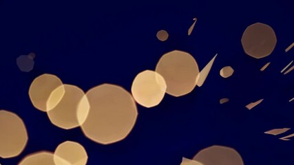 Aufkleber - A high-contrast bokeh pattern featuring luminous golden specks gently diffused across a rich navy blue canvas for an elegant look.
