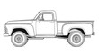© LookChin AI - Vintage Pickup Truck Line Drawing for Kids Coloring