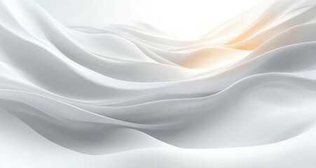 Poster - Minimalist Abstract White Curves Flowing Light Design