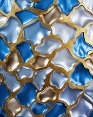 Blue silver and gold shiny metallic surface