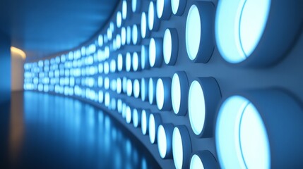 Blue circular light gallery