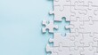 © diracreativa - White Jigsaw Puzzle Pieces on Blue Background