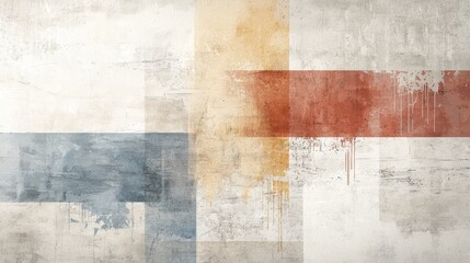 Wall Mural - A textured abstract design featuring muted colors and geometric shapes, creating a modern artistic vibe.