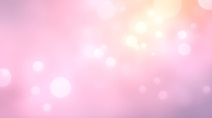 Wall Mural - A soft, dreamy background features a blend of pink and pastel hues, creating a soothing and gentle ambiance. Light bokeh effects add a sense of whimsy and tranquility, reminiscent of a peaceful sunset