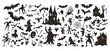 © Mann - Vector illustration of a large collection of silhouette vector Halloween elements, cartoon vector design on a white background.
