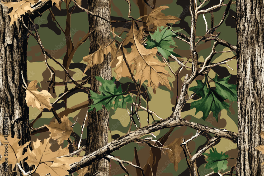 Hyper-realistic Realtree hunting camouflage for outdoor gear Stock ...