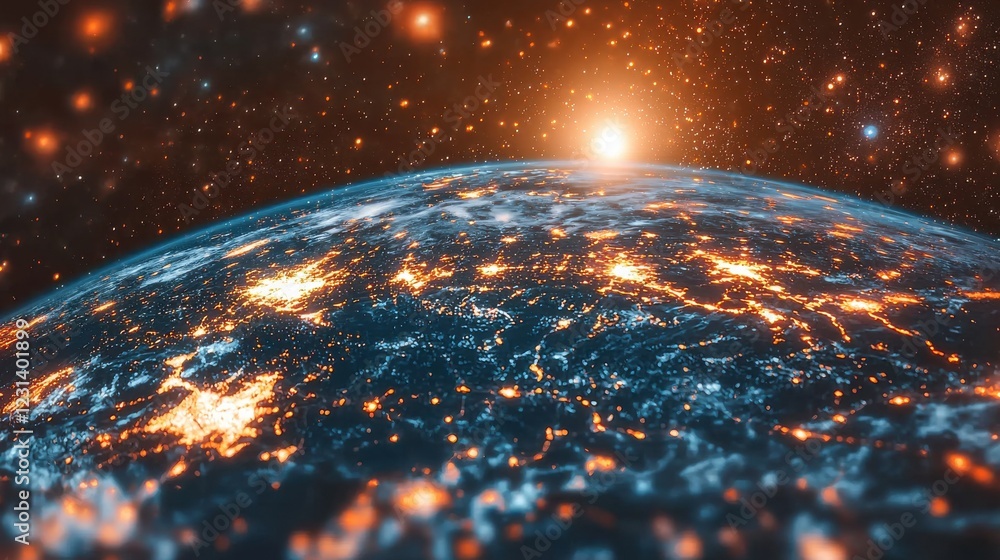 Exploring The Vibrant Global Iot Network And Its Glowing Earth A