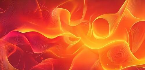 Sticker - A dynamic orange and red gradient background with glowing effects and abstract swirls
