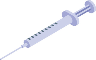 Poster - Isometric medical syringe for injecting vaccine, insulin or medicine