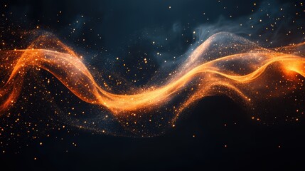 Wall Mural - an abstract piece of art with glowing light trails and sparks, creating an illusion of movement agai