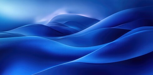 Aufkleber - Tranquil Abstract Blue Landscape Background with Flowing Shapes and Soft Gradients