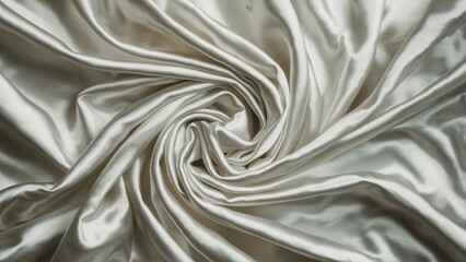 Leinwandbilder - Rippling white silk fabric in a circular motion showcasing smooth texture and soft sheen with subtle highlights against a neutral background