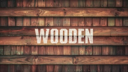 Leinwandbilder - Wooden texture background featuring rich brown tones with horizontal planks and a bold white 
