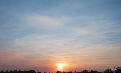 Wall Mural - sky sun clouds climate light orange