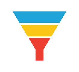 Wall Mural - sale marketing funnels set. business pyramid template with three steps. funnel diagram 3 steps templ